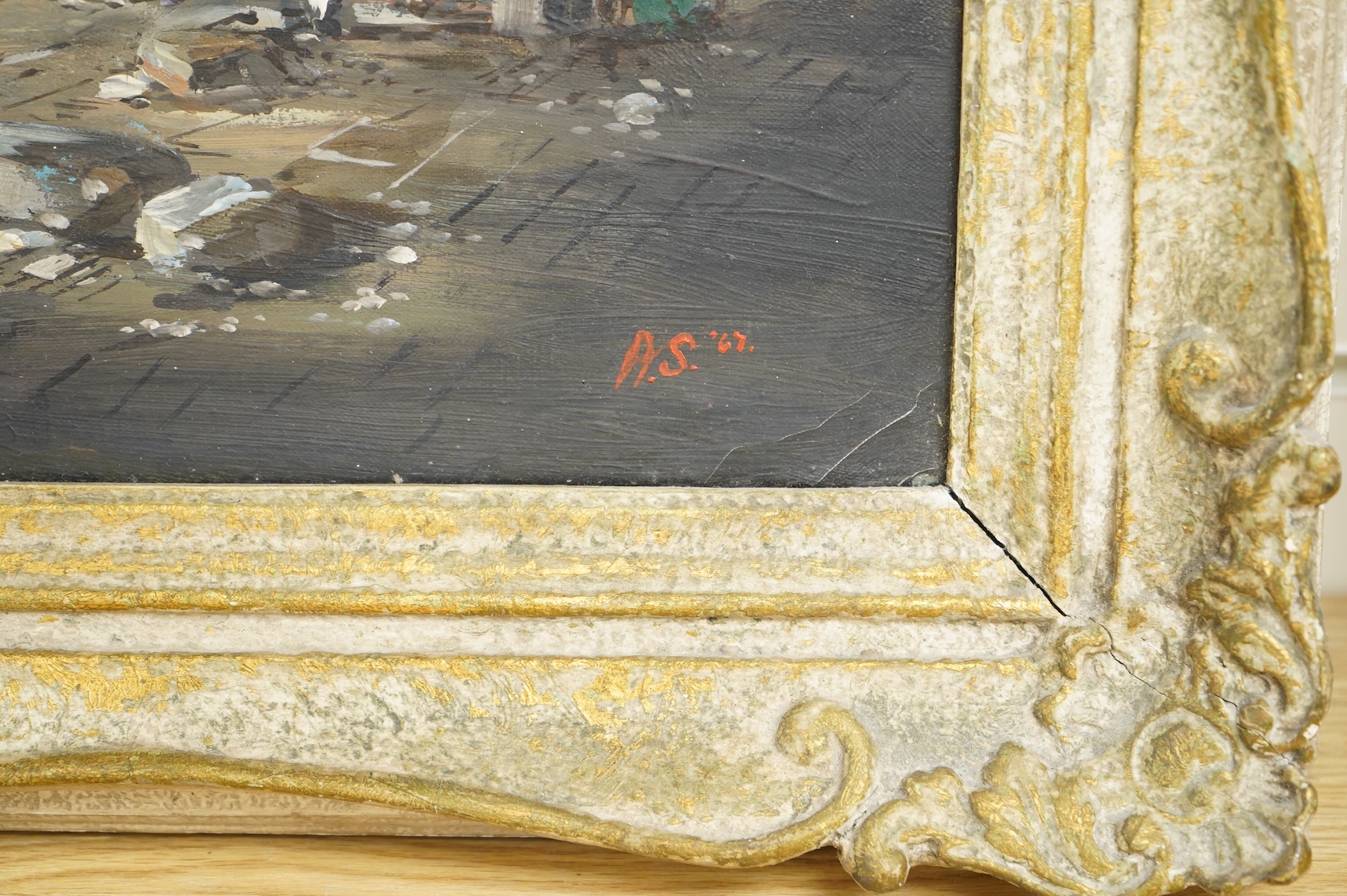 A.S. monogrammist, Basilica Santa Maria, Della Salute, Venice, monogrammed and dated '67, oil on canvas, 45 x 60cm, ornate gilt frame